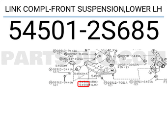 Nissan 545012S685 LINK COMPL-FRONT SUSPENSION,LOWER LH