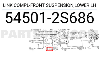 Nissan 545012S686 LINK COMPL-FRONT SUSPENSION,LOWER LH