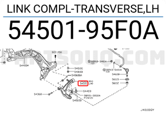 Nissan 5450195F0A LINK COMPL-TRANSVERSE,LH
