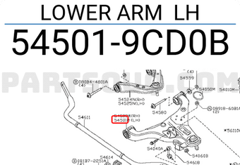 Nissan 545019CD0B LOWER ARM LH