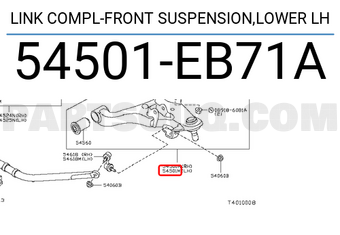 Nissan 54501EB71A LINK COMPL-FRONT SUSPENSION,LOWER LH