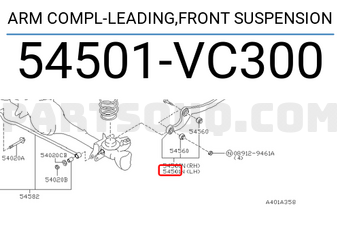 Nissan 54501VC300 ARM COMPL-LEADING,FRONT SUSPENSION