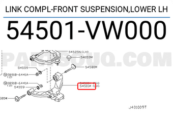 Nissan 54501VW000 LINK COMPL-FRONT SUSPENSION,LOWER LH