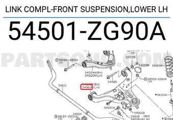 Nissan 54501ZG90A LINK COMPL-FRONT SUSPENSION,LOWER LH