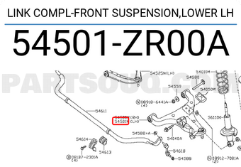 Nissan 54501ZR00A LINK COMPL-FRONT SUSPENSION,LOWER LH