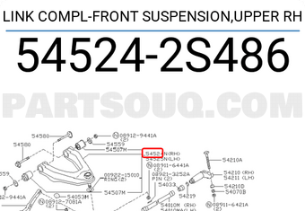 Nissan 545242S486 LINK COMPL-FRONT SUSPENSION,UPPER RH
