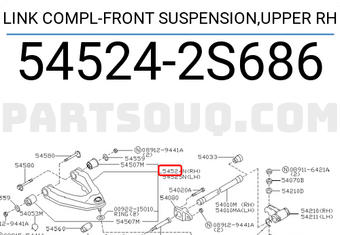 Nissan 545242S686 LINK COMPL-FRONT SUSPENSION,UPPER RH