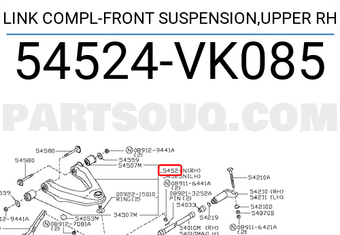 Nissan 54524VK085 LINK COMPL-FRONT SUSPENSION,UPPER RH