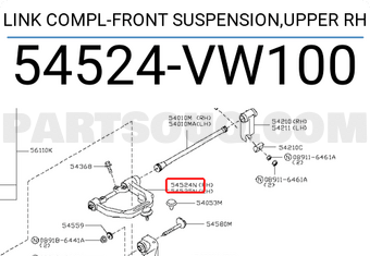 Nissan 54524VW100 LINK COMPL-FRONT SUSPENSION,UPPER RH