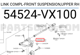 Nissan 54524VX100 LINK COMPL-FRONT SUSPENSION,UPPER RH