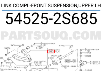 Nissan 545252S685 LINK COMPL-FRONT SUSPENSION,UPPER LH