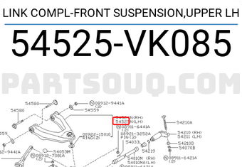 Nissan 54525VK085 LINK COMPL-FRONT SUSPENSION,UPPER LH