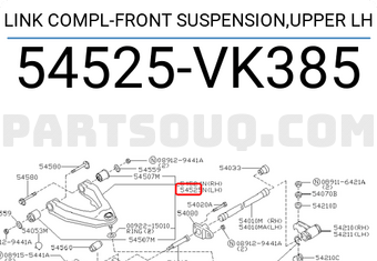 Nissan 54525VK385 LINK COMPL-FRONT SUSPENSION,UPPER LH