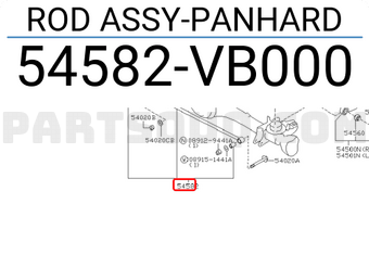 Nissan 54582VB000 ROD ASSY-PANHARD