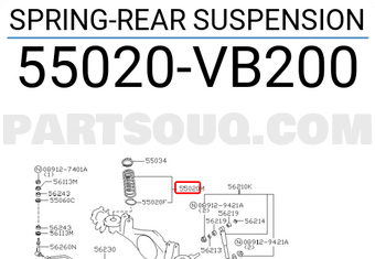 Nissan 55020VB200 SPRING-REAR SUSPENSION