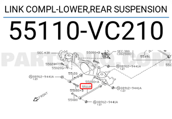 Nissan 55110VC210 LINK COMPL-LOWER,REAR SUSPENSION
