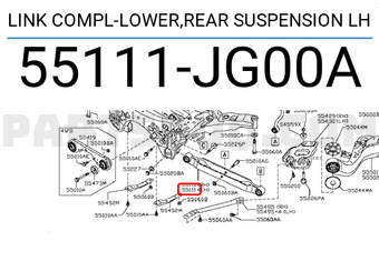 Nissan 55111JG00A LINK COMPL-LOWER,REAR SUSPENSION LH