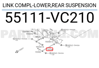 Nissan 55111VC210 LINK COMPL-LOWER,REAR SUSPENSION