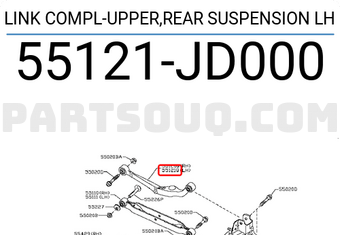 Nissan 55121JD000 LINK COMPL-UPPER,REAR SUSPENSION LH