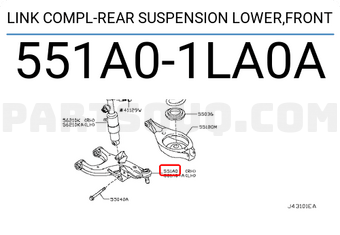 Nissan 551A01LA0A LINK COMPL-REAR SUSPENSION LOWER,FRONT