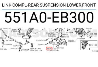 Nissan 551A0EB300 LINK COMPL-REAR SUSPENSION LOWER,FRONT