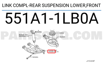 Nissan 551A11LB0A LINK COMPL-REAR SUSPENSION LOWER,FRONT