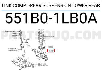 Nissan 551B01LB0A LINK COMPL-REAR SUSPENSION LOWER,REAR