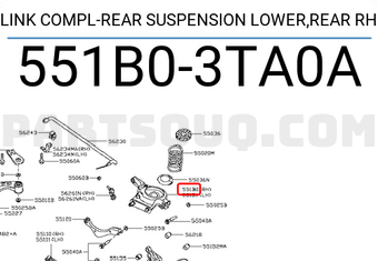 Nissan 551B03TA0A LINK COMPL-REAR SUSPENSION LOWER,REAR RH