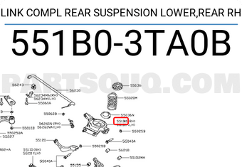 Nissan 551B03TA0B LINK COMPL REAR SUSPENSION LOWER,REAR RH