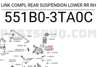 Nissan 551B03TA0C LINK COMPL REAR SUSPENSION LOWER RR RH