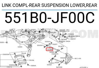 Nissan 551B0JF00C LINK COMPL-REAR SUSPENSION LOWER,REAR
