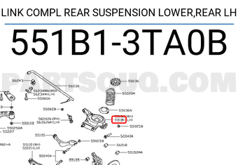 Nissan 551B13TA0B LINK COMPL REAR SUSPENSION LOWER,REAR LH