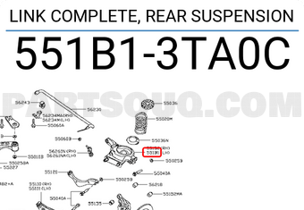 Nissan 551B13TA0C LINK COMPLETE, REAR SUSPENSION