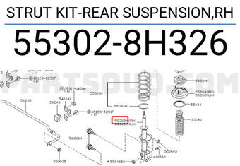Nissan 553028H326 STRUT KIT-REAR SUSPENSION,RH