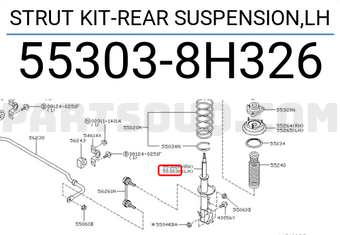 Nissan 553038H326 STRUT KIT-REAR SUSPENSION,LH