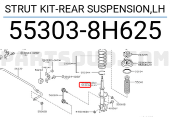 Nissan 553038H625 STRUT KIT-REAR SUSPENSION,LH
