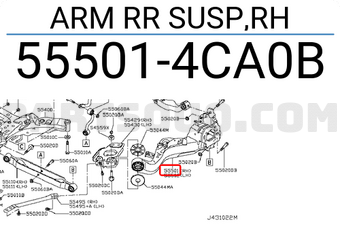 Nissan 555014CA0B ARM RR SUSP,RH