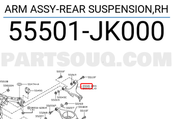 Nissan 55501JK000 ARM ASSY-REAR SUSPENSION,RH