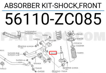 Nissan 56110ZC085 ABSORBER KIT-SHOCK,FRONT
