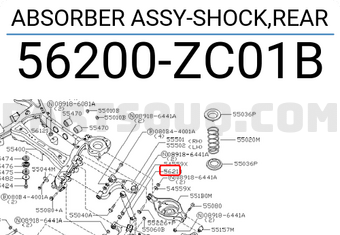 Nissan 56200ZC01B ABSORBER ASSY-SHOCK,REAR