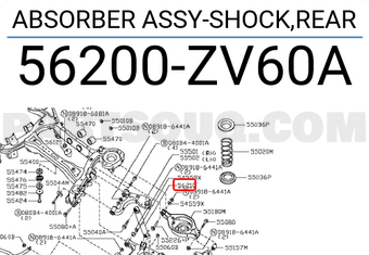 Nissan 56200ZV60A ABSORBER ASSY-SHOCK,REAR