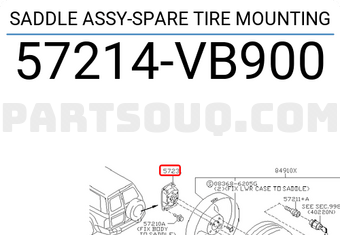 Nissan 57214VB900 SADDLE ASSY-SPARE TIRE MOUNTING