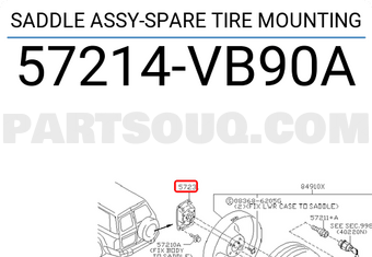 Nissan 57214VB90A SADDLE ASSY-SPARE TIRE MOUNTING