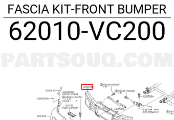 Nissan 62010VC200 FASCIA KIT-FRONT BUMPER
