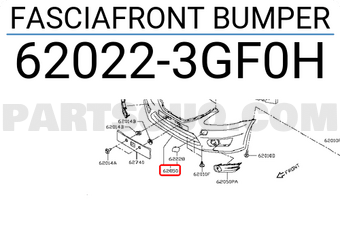 Nissan 620223GF0H FASCIAFRONT BUMPER