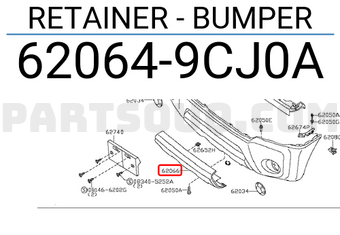 Nissan 620649CJ0A RETAINER - BUMPER