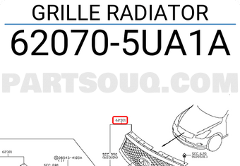 Nissan 620705UA1A GRILLE RADIATOR