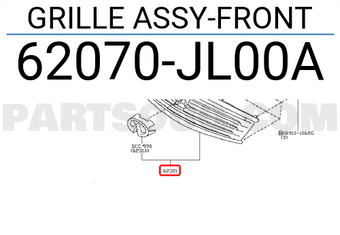Nissan 62070JL00A GRILLE ASSY-FRONT