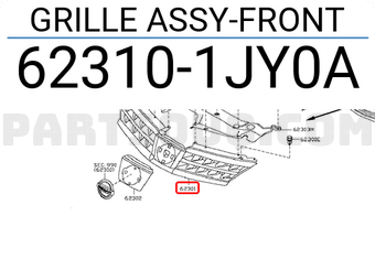 Nissan 623101JY0A GRILLE ASSY-FRONT