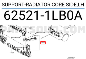Nissan 625211LB0A SUPPORT-RADIATOR CORE SIDE,LH